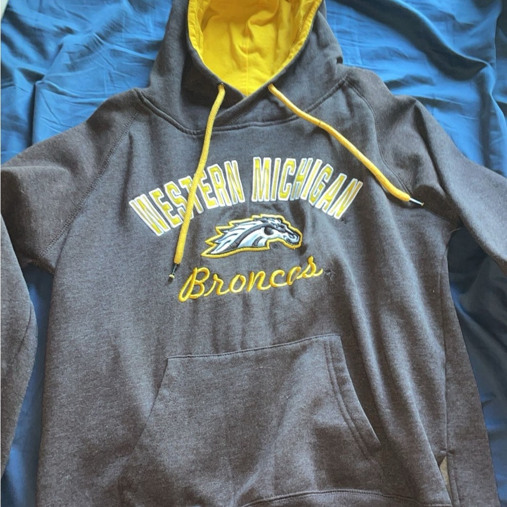 Western Michigan Broncos Gray and Yellow Hoodie